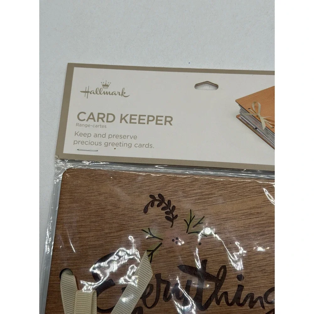 Hallmark Wood Card Keeper Everything Beautiful Starts With Love Ribbon‎ Binder